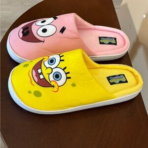 SpongeBob Squarepants Plush Slip-Ons in Yellow and Pink